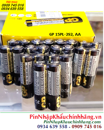 COMBO 01hộp=40viên (Loại gói 2viên) Pin tiểu AA 1.5v GP Supercell 15PL-2S2 _Giá chỉ 112.000/Hộp 40viên